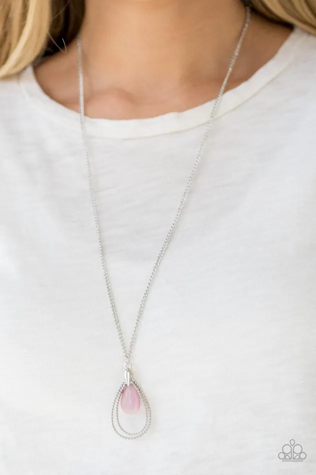 Paparazzi Accessories Necklaces Teardrop Tranquility Pink Necklace Jewelry by Bretta