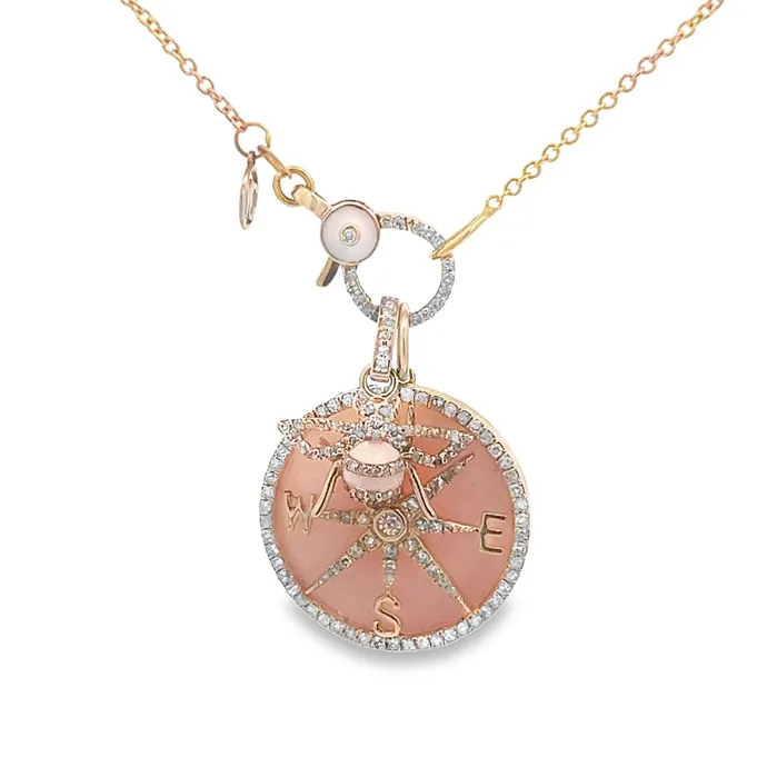 Pink Quartz Compass Pendant Necklace YaninaCo Jewelry Necklaces