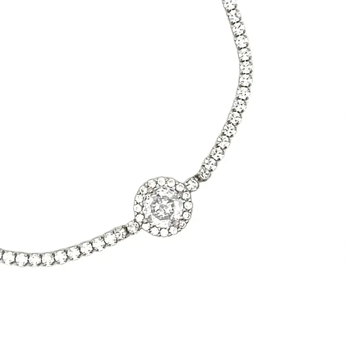 Silver bracelet Senso Silver with a round zircon Senso Silver Bracelets