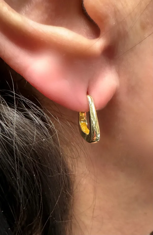 YaninaCo Jewelry Earrings Tapered Squared Off Mini Hoop Earrings